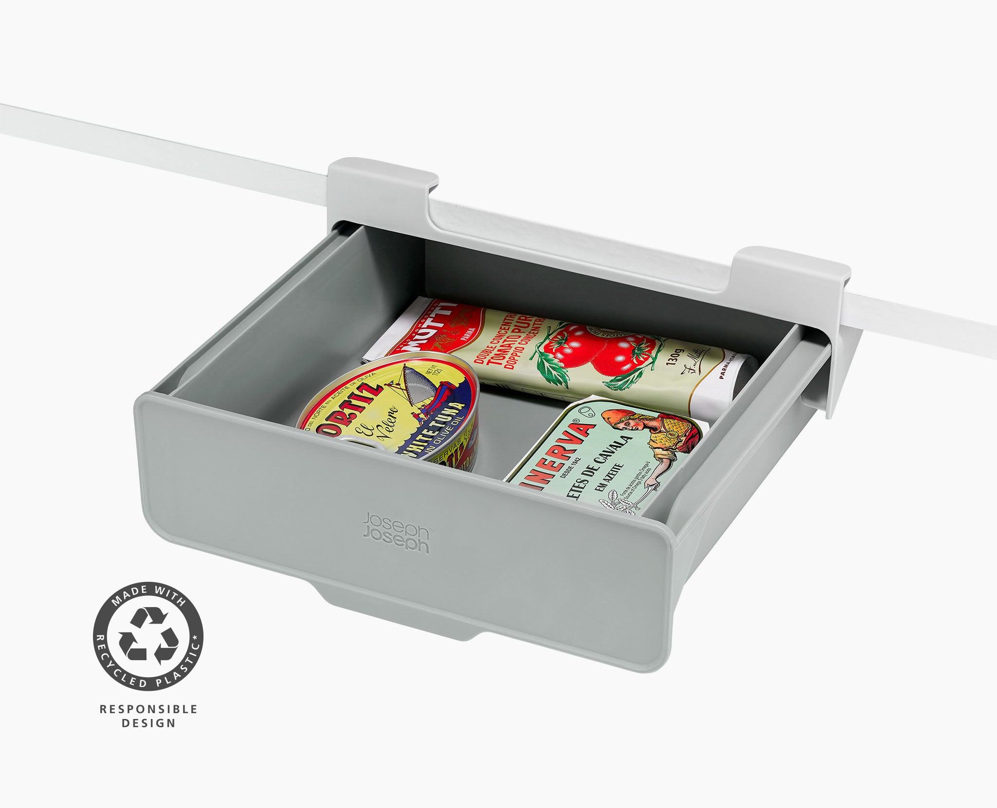 Joseph Joseph 8500020 · Cassetto Stone sottoripiano con conserve e simbolo della plastica riciclata