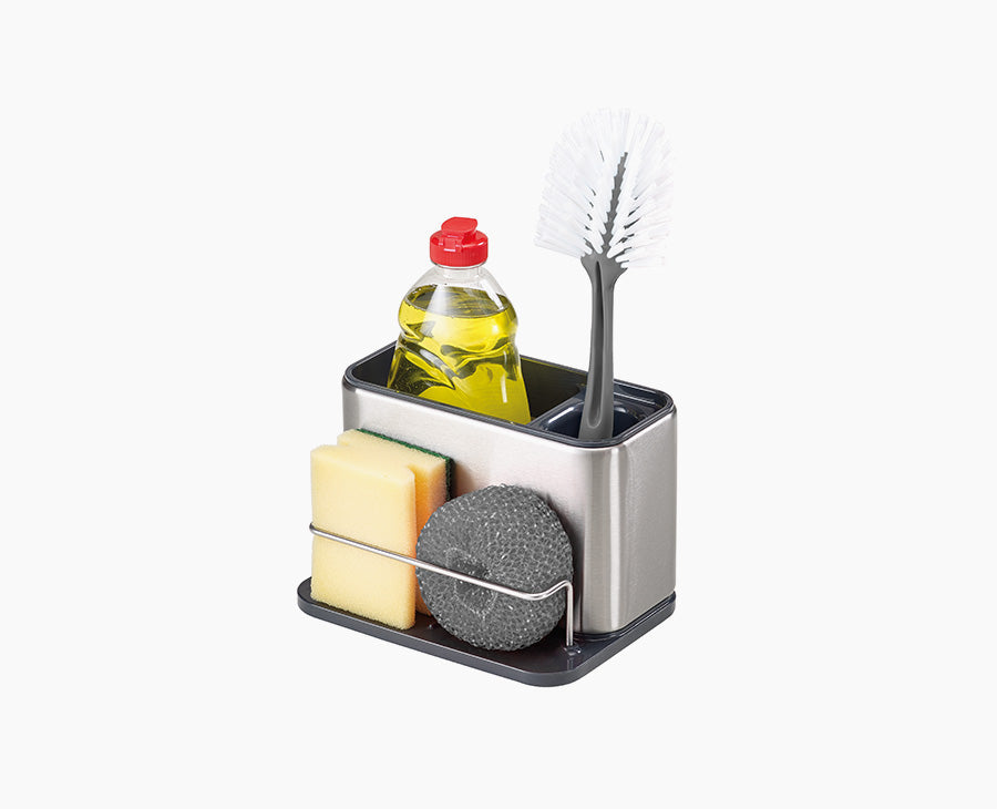Organizador grande Joseph Joseph Surface 85112 con revestimiento de acero inoxidable y accesorios ilustrativos.