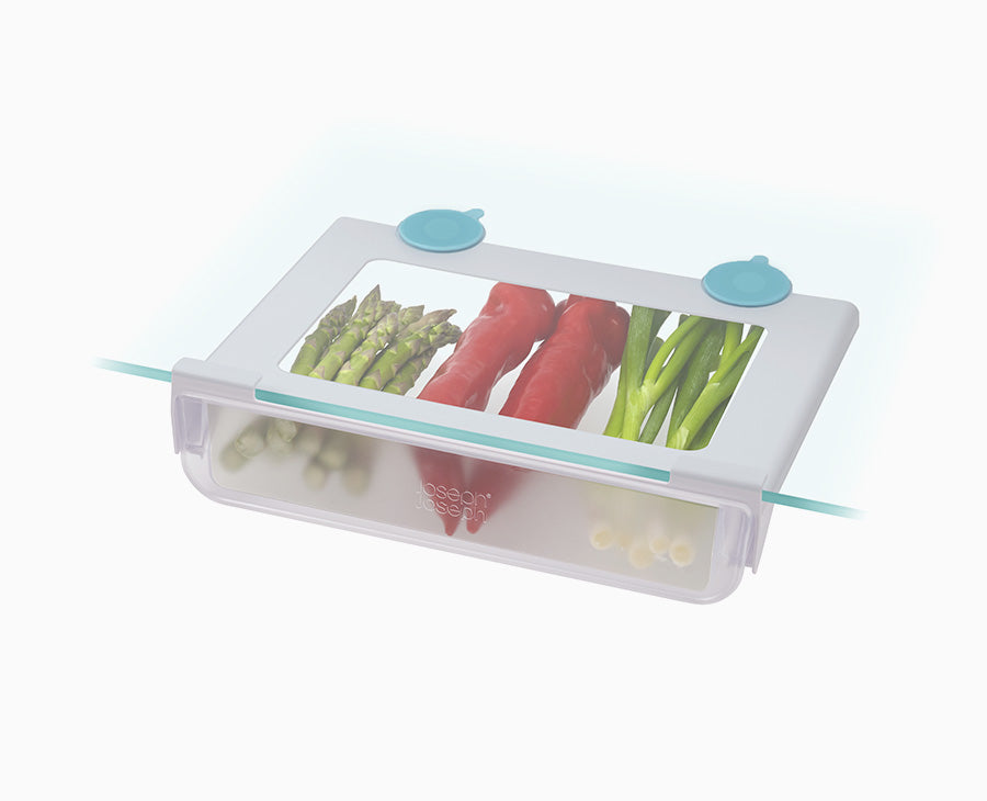 Joseph Joseph 851664 · Cassetto trasparente sottoripiano con ventose turchesi e verdure