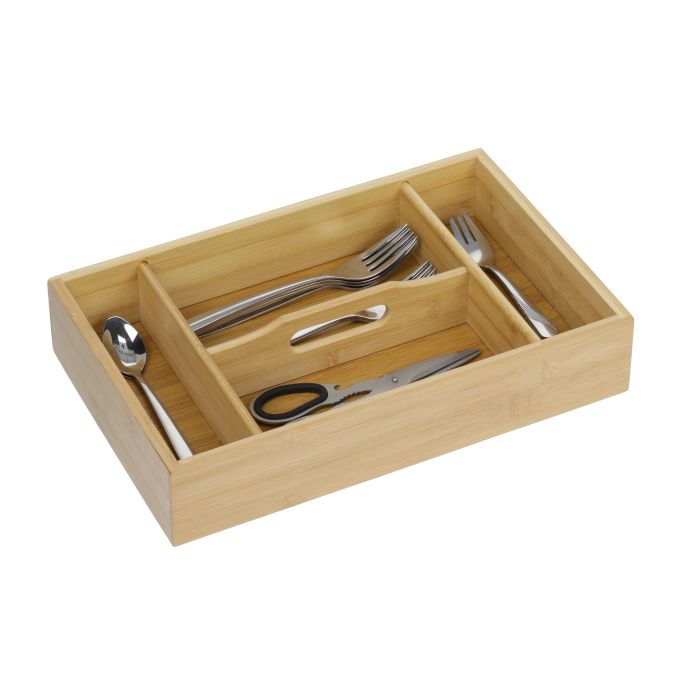 Cubertero cajón con asa, referencia Relaxdays 10018885. Imagen del fabricante indicada como creada con IA.