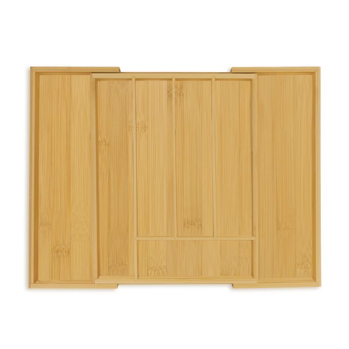 Cubertero cajones extensible bambú, referencia Relaxdays 10047511. Imagen del fabricante indicada como creada con IA.