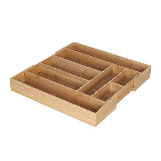 Cubierto extensible de bambú, referencia Relaxdays 10051920. Imagen del fabricante indicada como creada con IA.