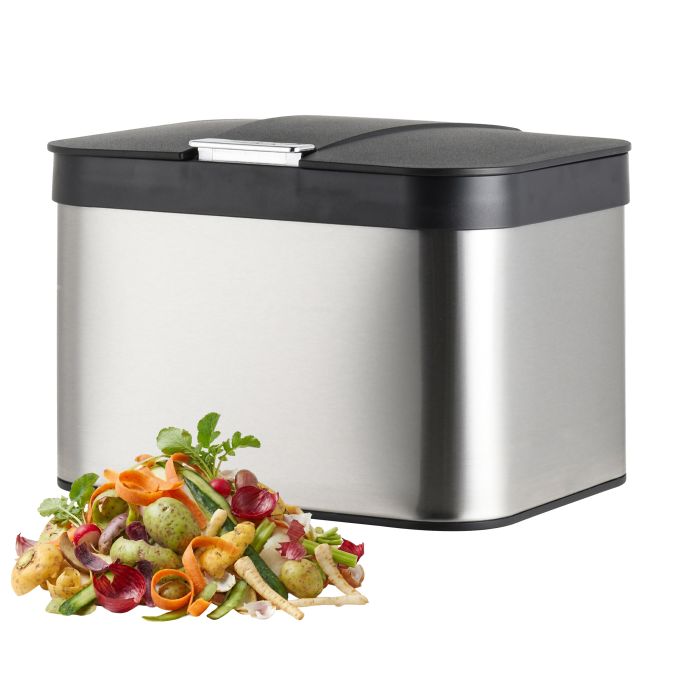 Cubo orgánico 4,5 l para encimera, referencia Relaxdays 10053789. Imagen del fabricante indicada como creada con IA.